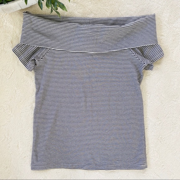 J crew factory stripe off shoulder shirt J2232 - Picture 2 of 10
